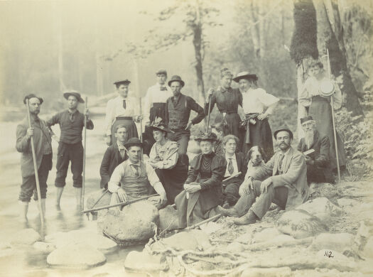 Posed photo of hikers, August 1894